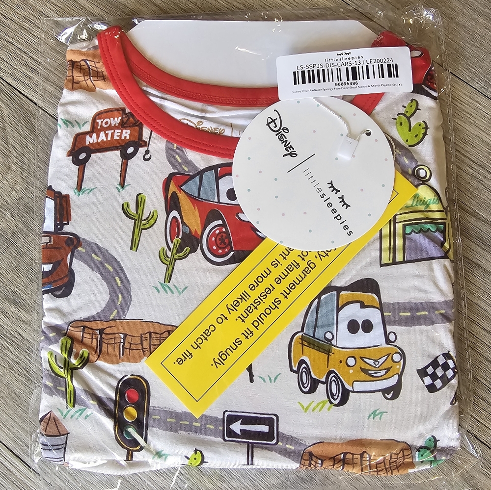 Little sleepies Cars Radiator Springs short sleeve short set 4T NWT